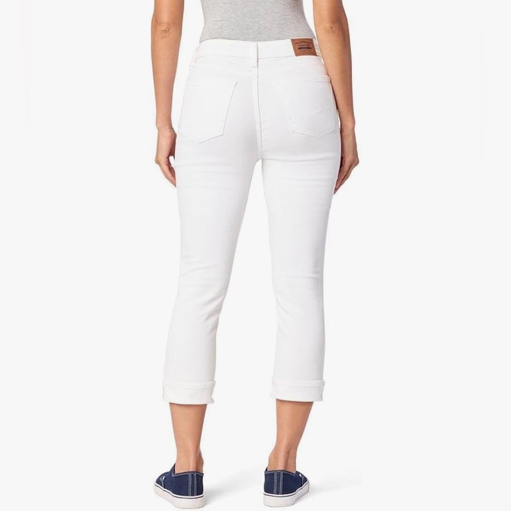 Levi Strauss Signature Gold MidRise Slim Fit Capri Stretch White Jean Plus Sz 24 - Picture 3 of 12